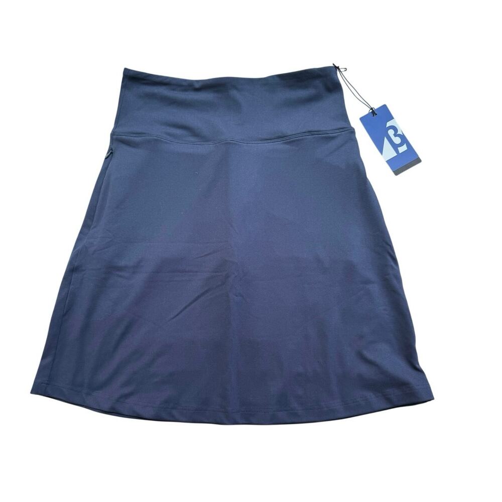 Betabrand Skort Navy Blue High Waisted Built In Shorts Pockets Size Small NWT